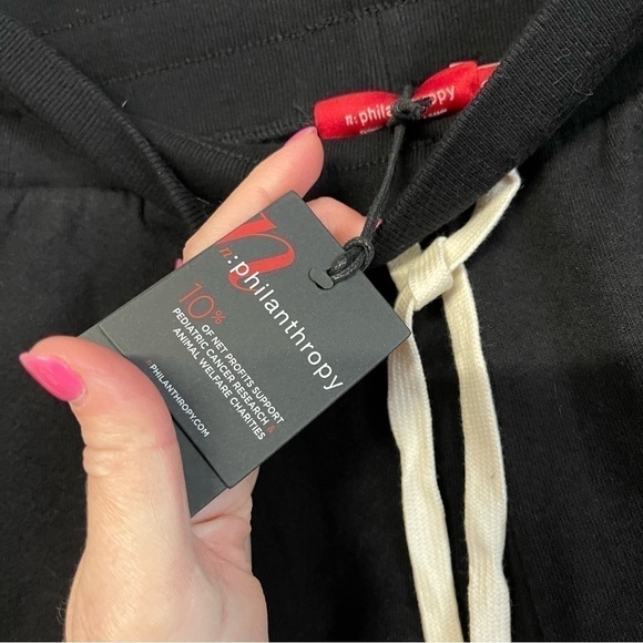 NWT N:philanthropy coco tie waist sweat shorts Black cat - Picture 6 of 10